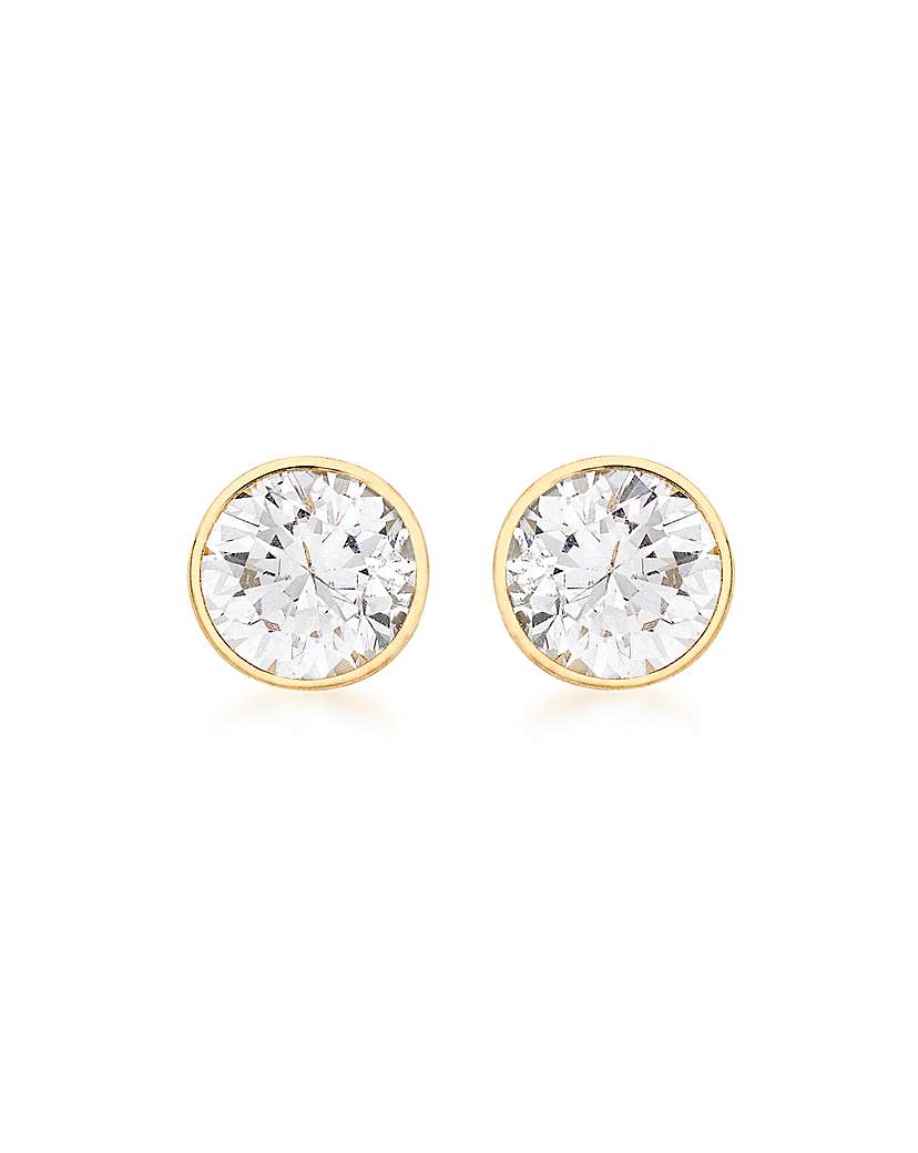 9Ct Gold Round Stud Earring