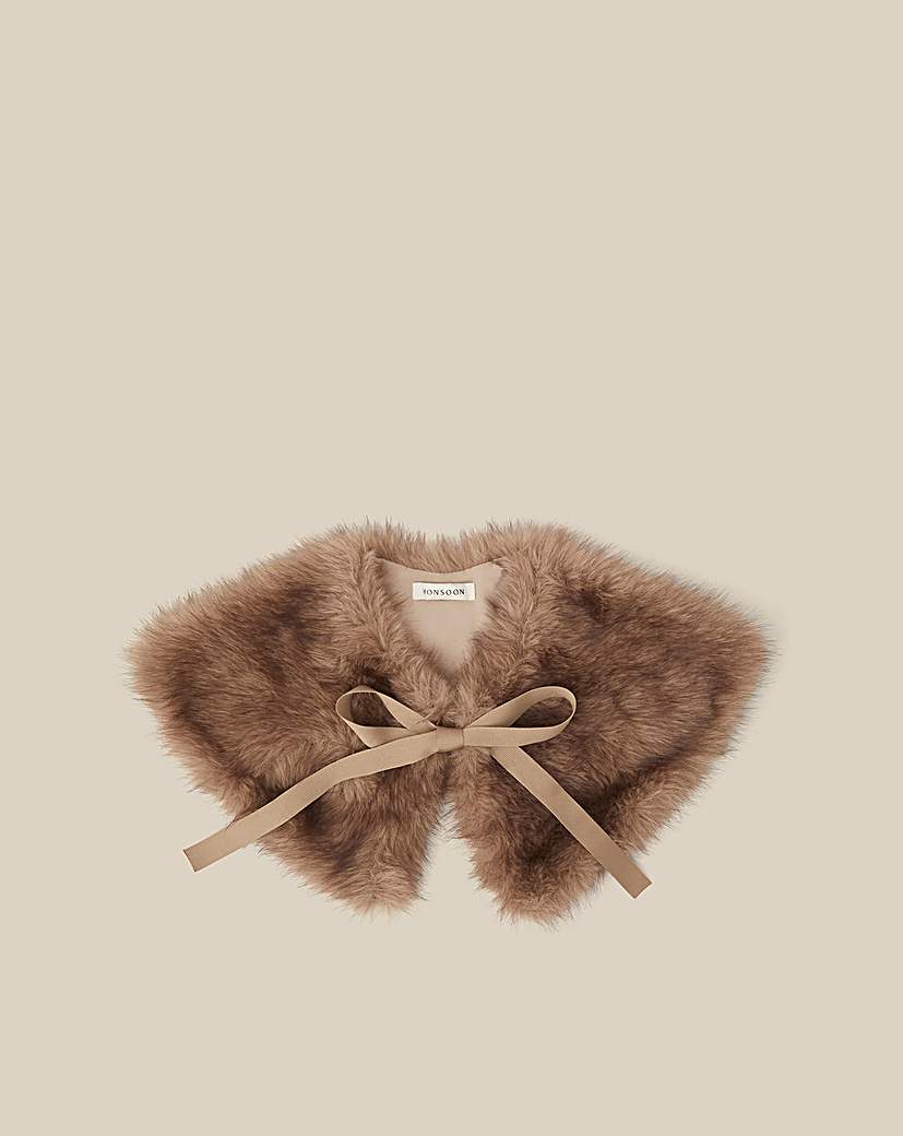 Monsoon Rhi Faux Fur Collar Mink - Monsoon