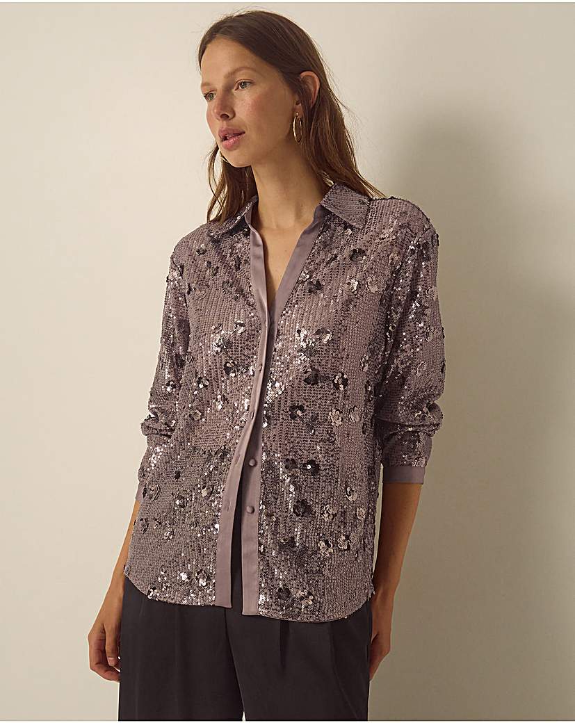 Monsoon Seema Long Sleeve Sequin Shirt