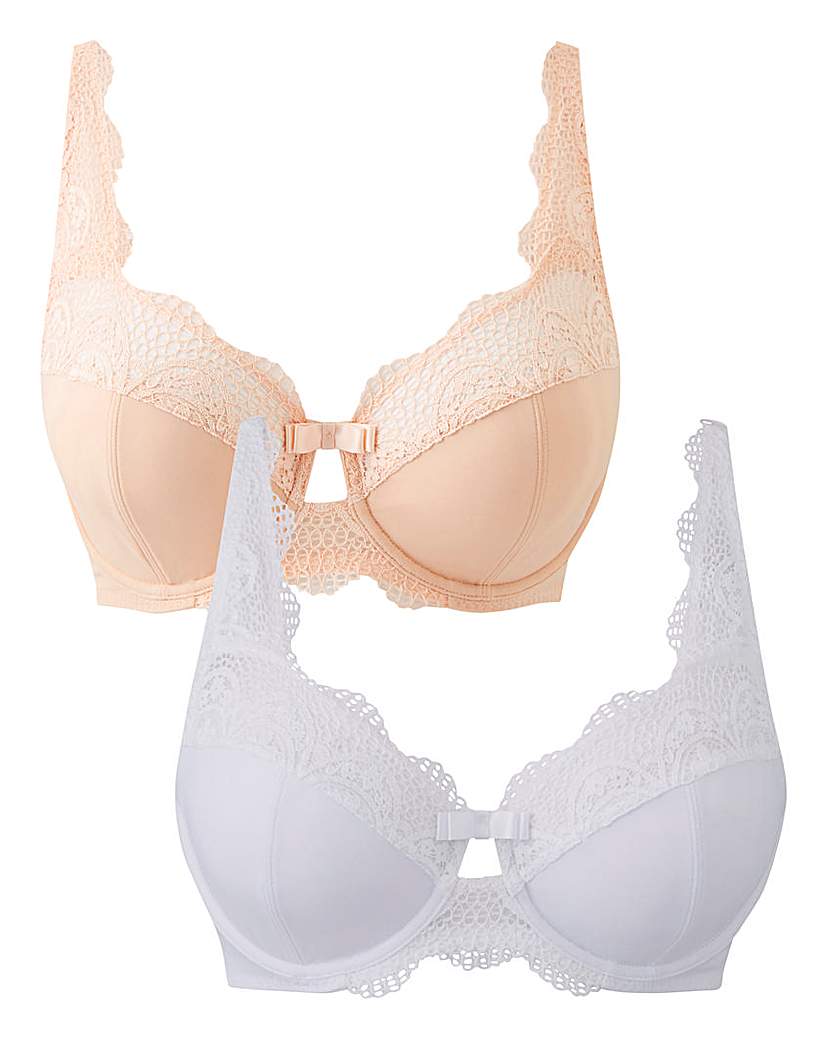 Image of 2 PK Lottie Lace Blush/White Wired Bras