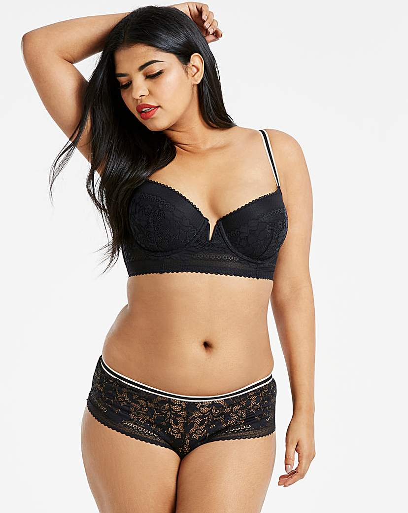 Image of Black Boudoir Longline Balcony Bra