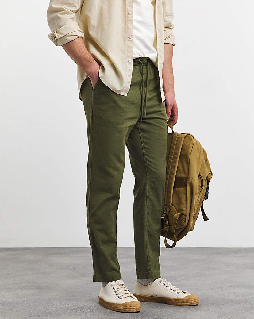 Linen Blend Straight Fit Trouser