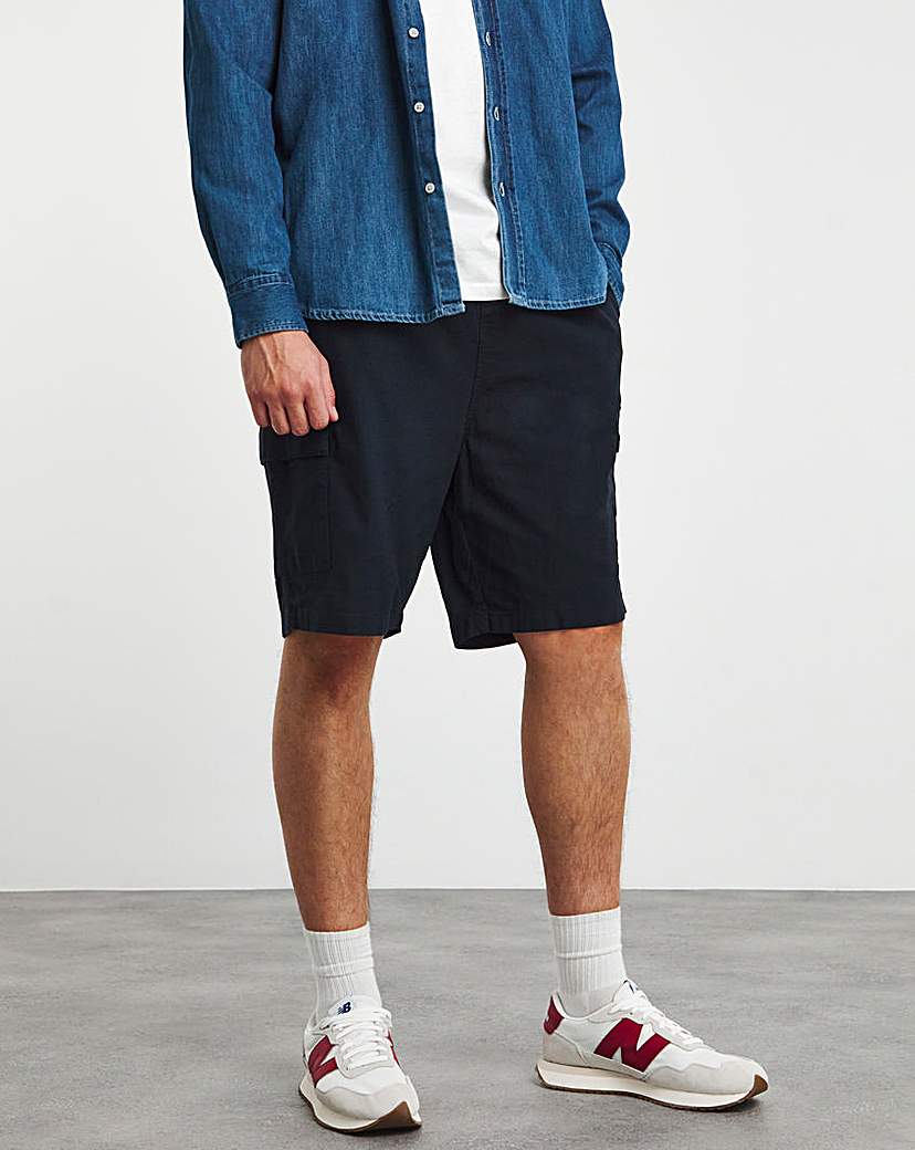 Linen Blend Elasticated Cargo Short