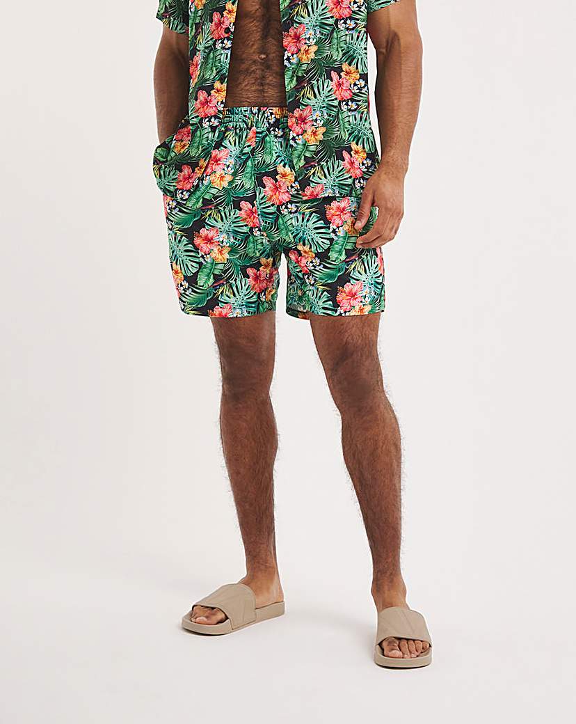 Tropical Print Swim Short