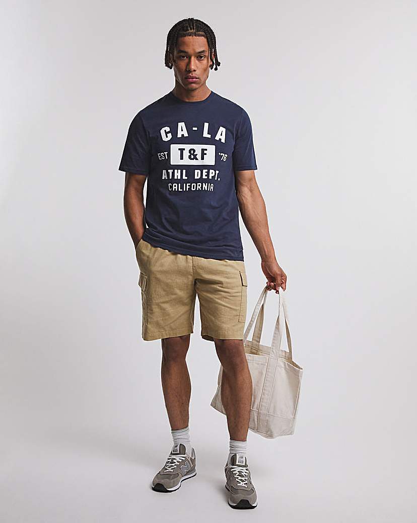 Linen Mix Elasticated Cargo Short