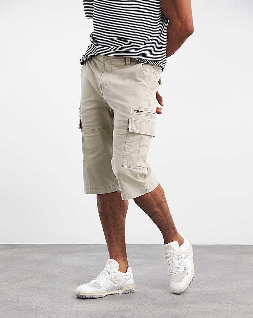 3/4 Length Twill Cargo Short