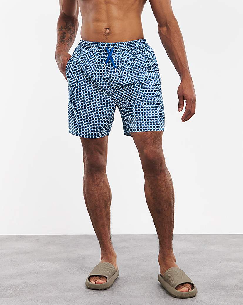 Geo Print Swim Shorts Long