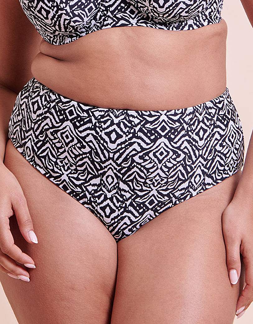 Curvy Kate Bikini Bottoms - High Waist - Black Print - 2XL