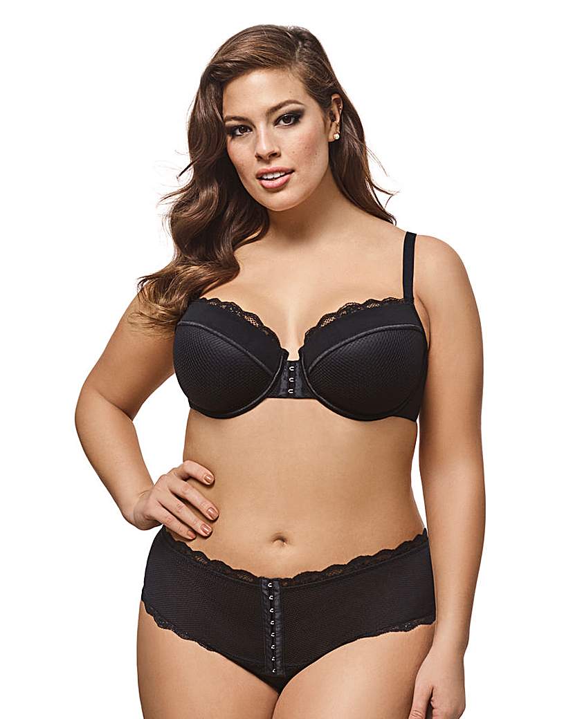 Image of Ashley Graham Hook/Eye Mesh Balcony Bra