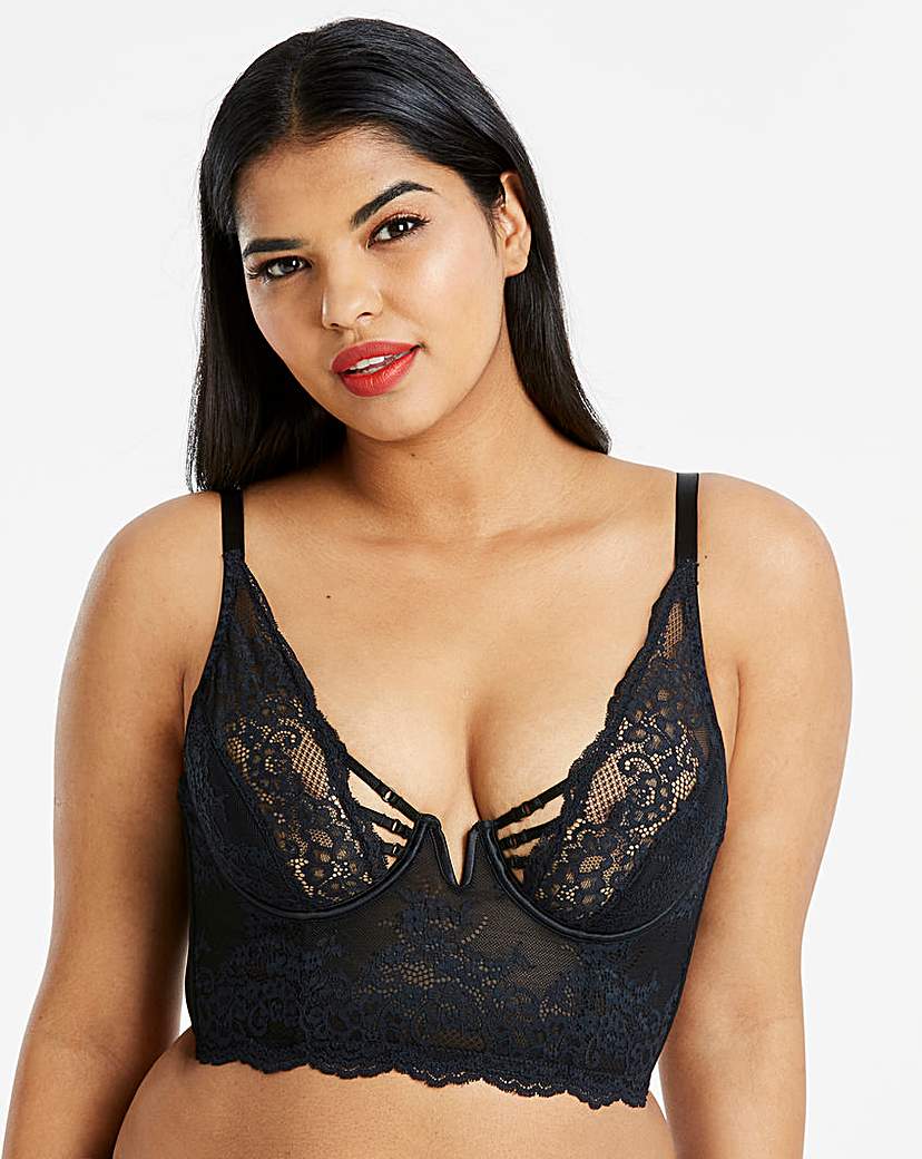 Image of Simply Be Lauren Lace Plunge Midi Bra