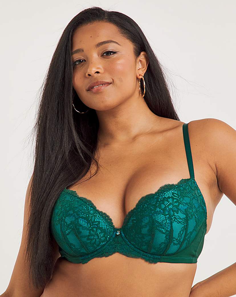 ann summers sexy lace plunge bra green