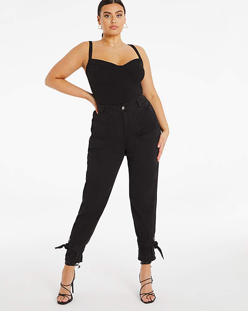 Image of Tie Hem Cargo Trousers