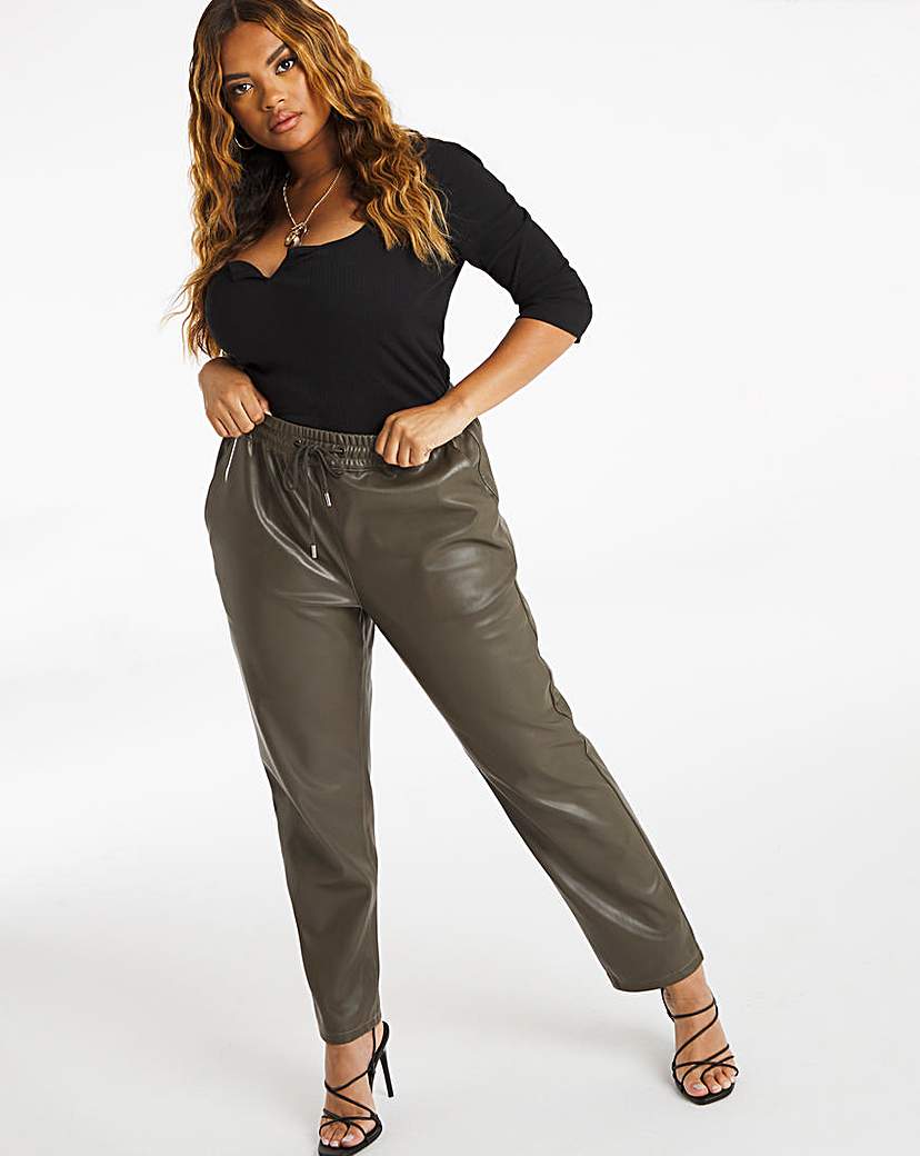 Image of PU Jogger Trousers Regular