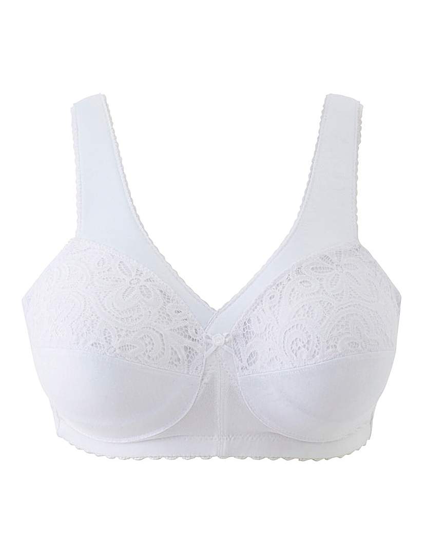 Image of Glamorise Cotton Non Wired White Bra