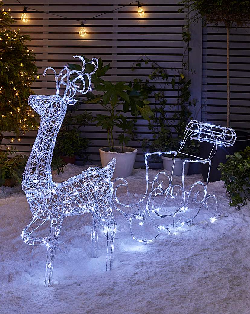 Outdoor Christmas Reindeer & Sleigh