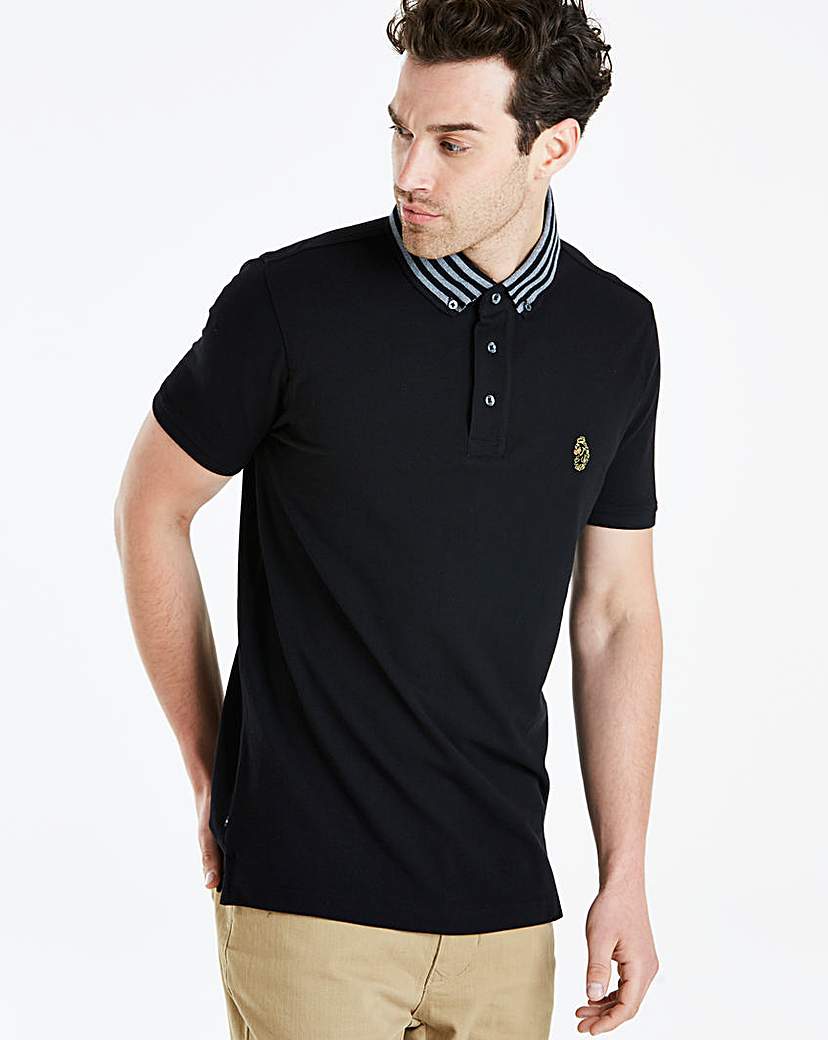 Image of Luke Sport Stripe Collar Polo Reg