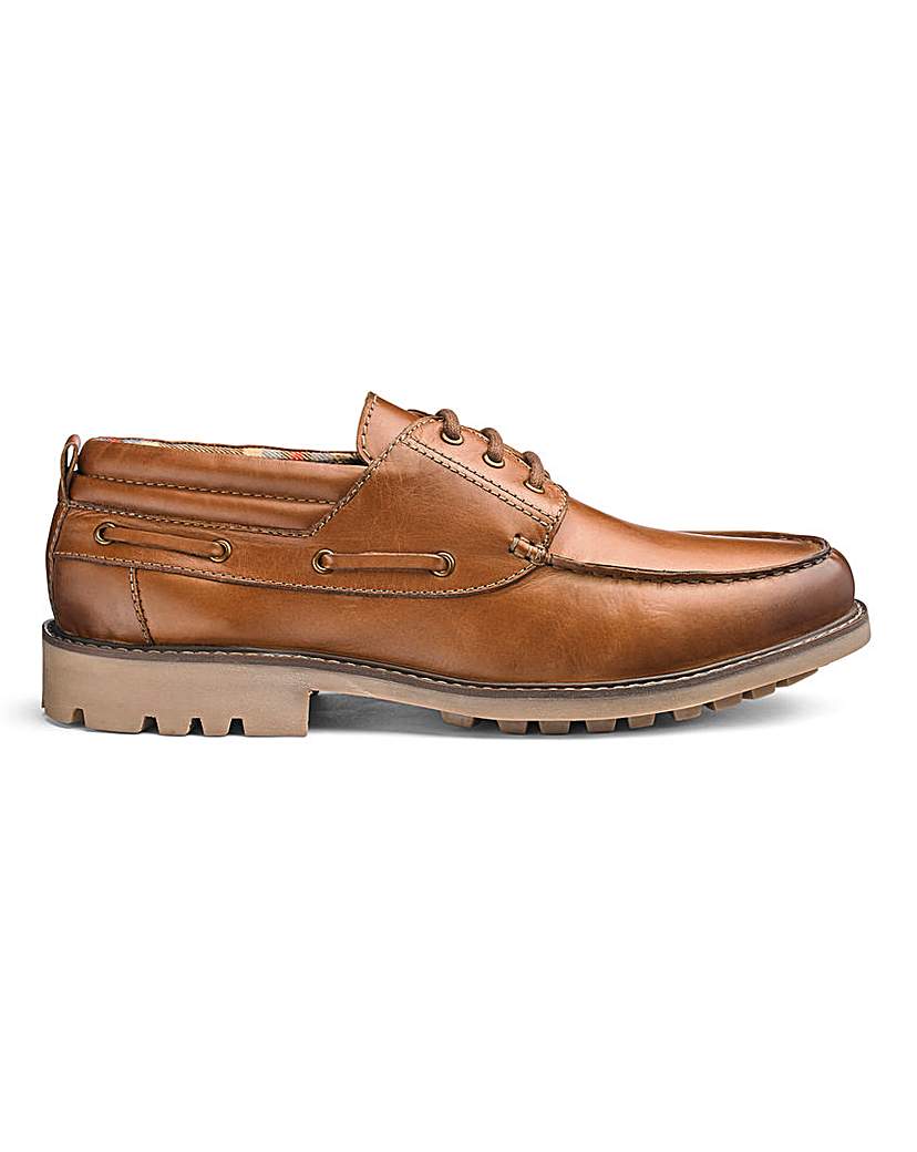 Leather Cleated Casual Shoe Extra Wide