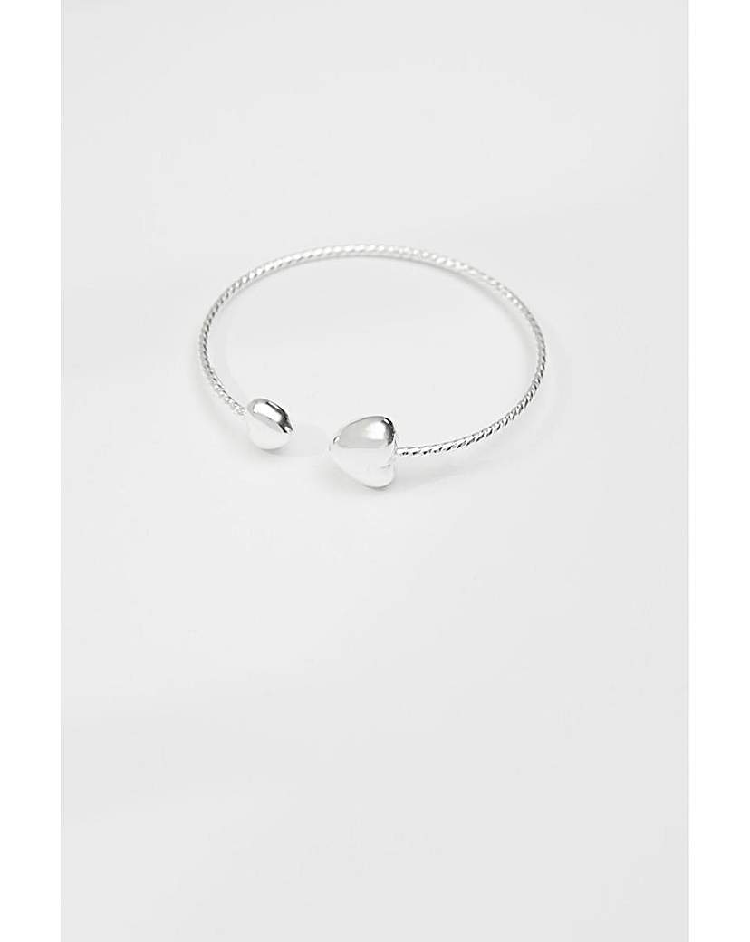 Simply Silver Recycled Heart Cuff - Silver