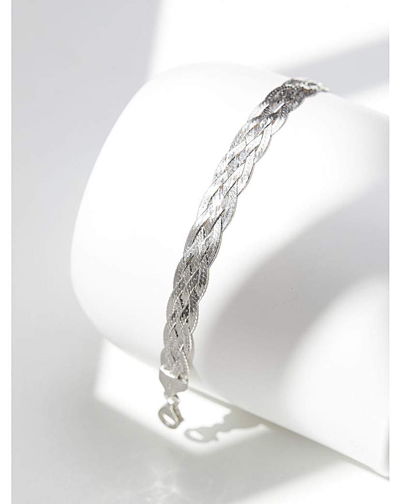 Simply Silver Recycled Braided Bracelet