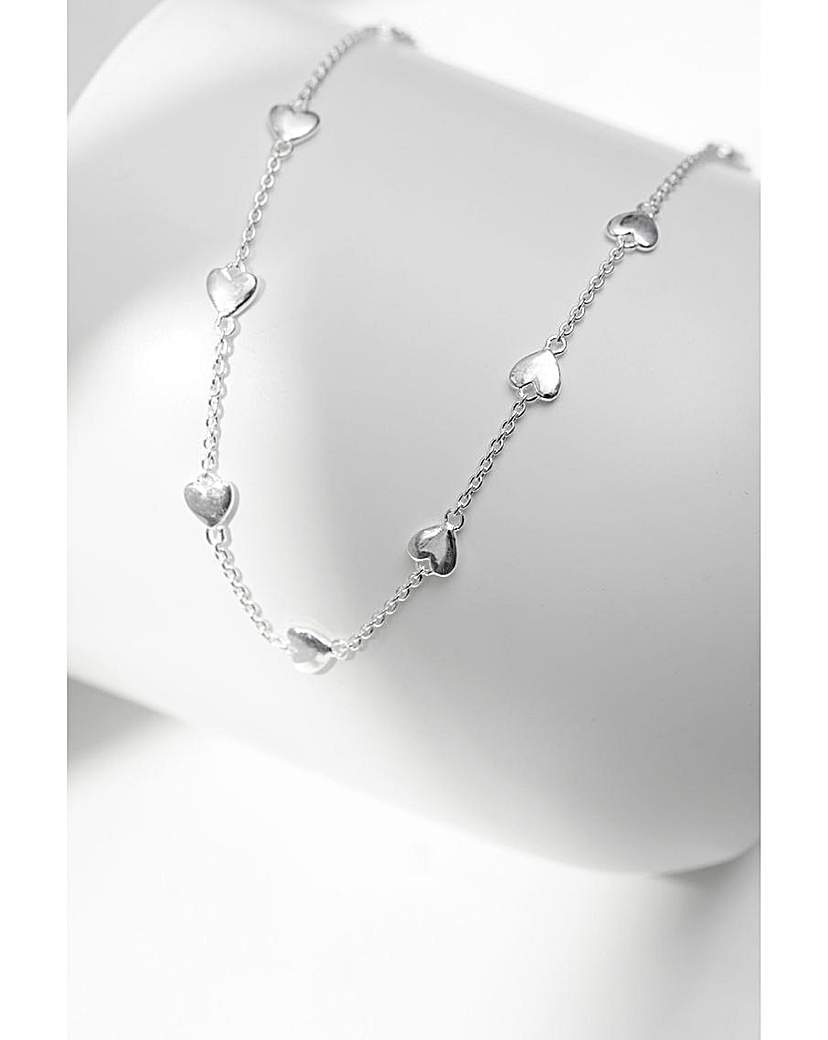 Simply Silver Polished Station Necklace