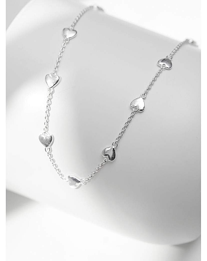 Simply Silver Polished Station Necklace