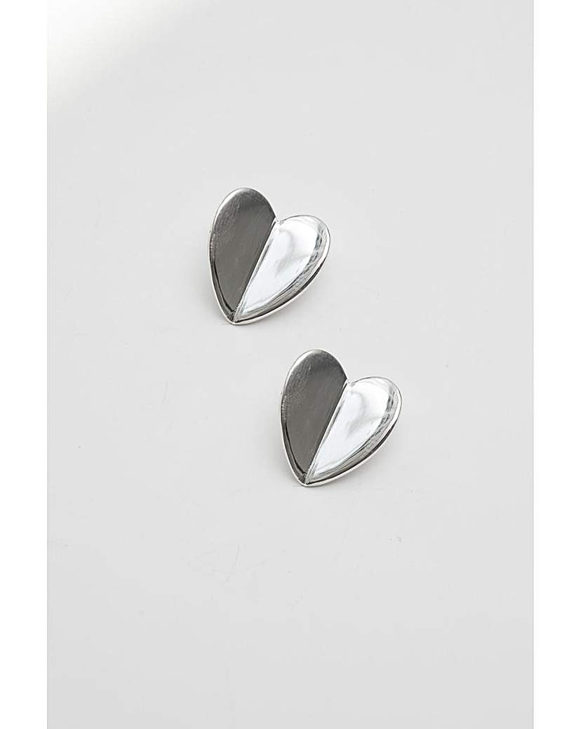 Simply Silver Recycled Heart Earrings