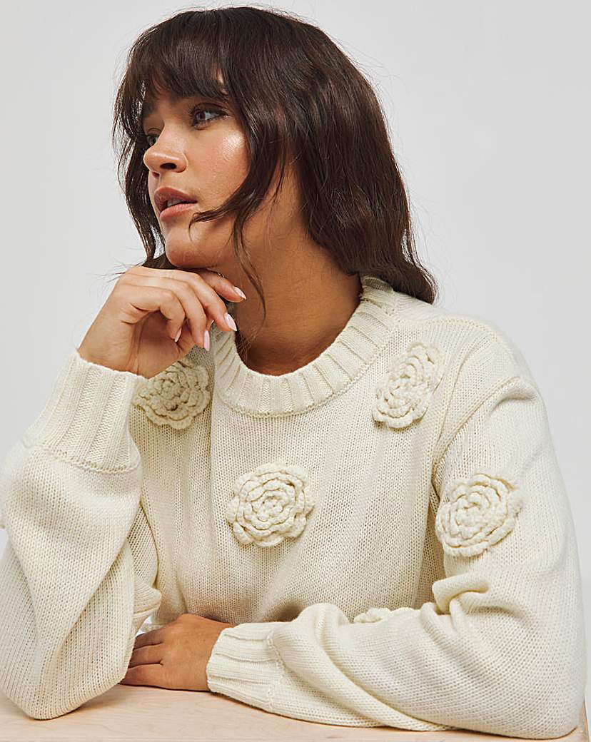 Lovedrobe Cream Applique Jumper