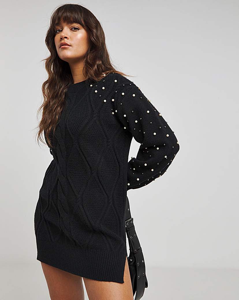 Lovedrobe Pearl Embellished Jumper
