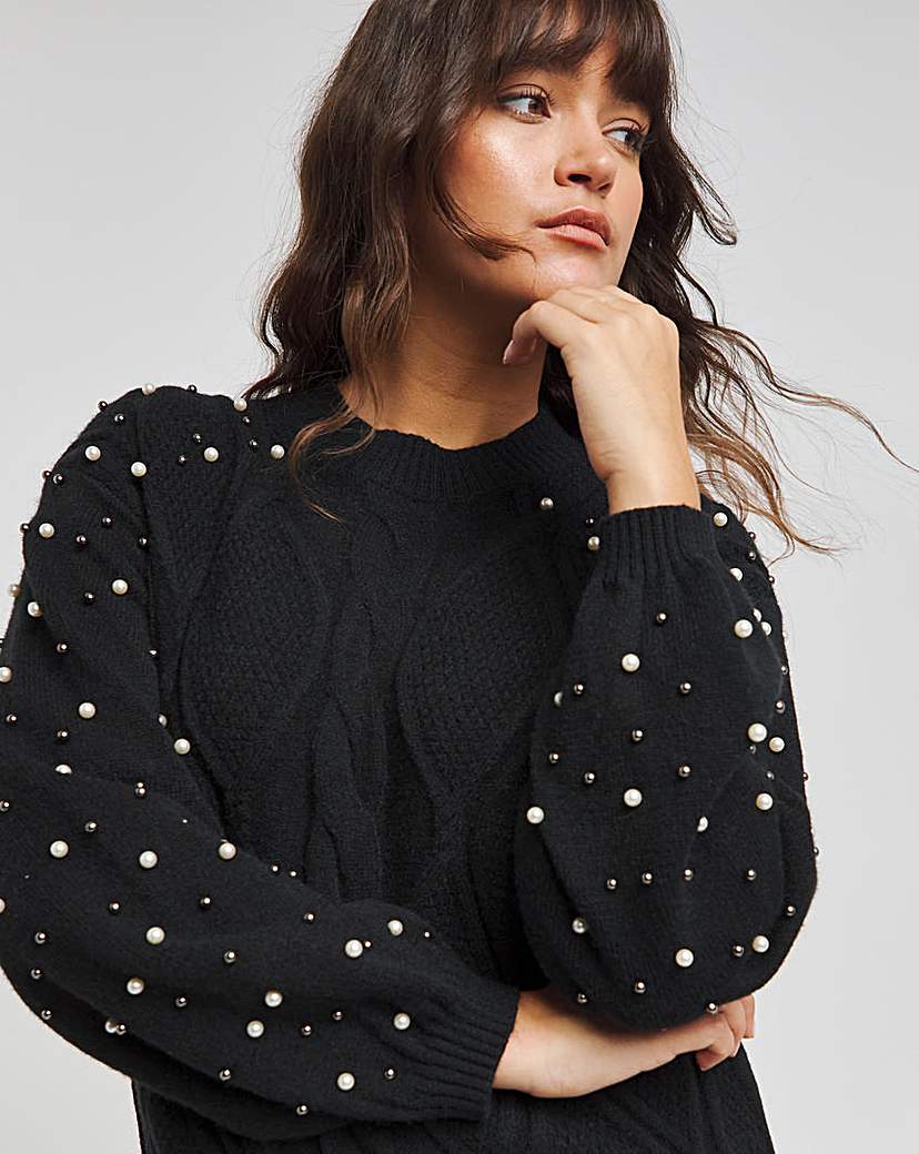 Lovedrobe Pearl Embellished Jumper