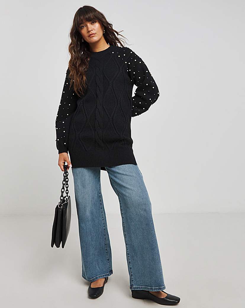 Lovedrobe Pearl Embellished Jumper