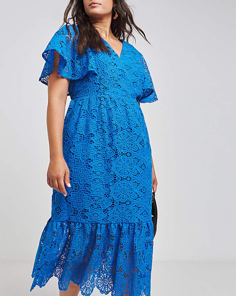 Lovedrobe Blue Lace Midaxi Dress