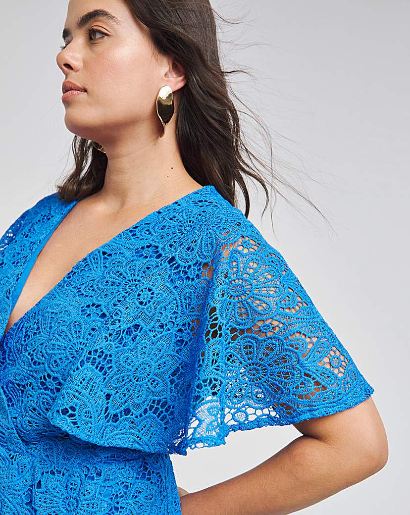 Lovedrobe Blue Lace Midaxi Dress