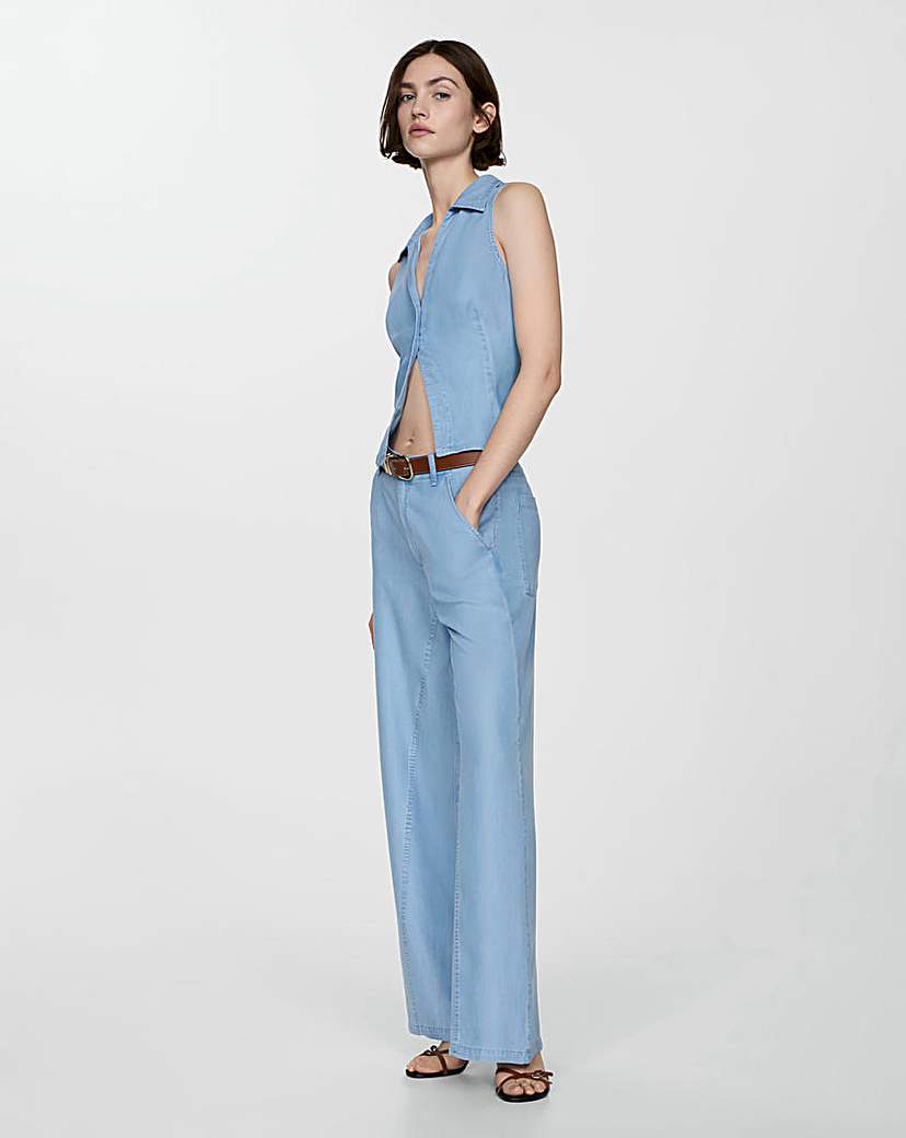 Mango Bianca Wide Leg Trousers