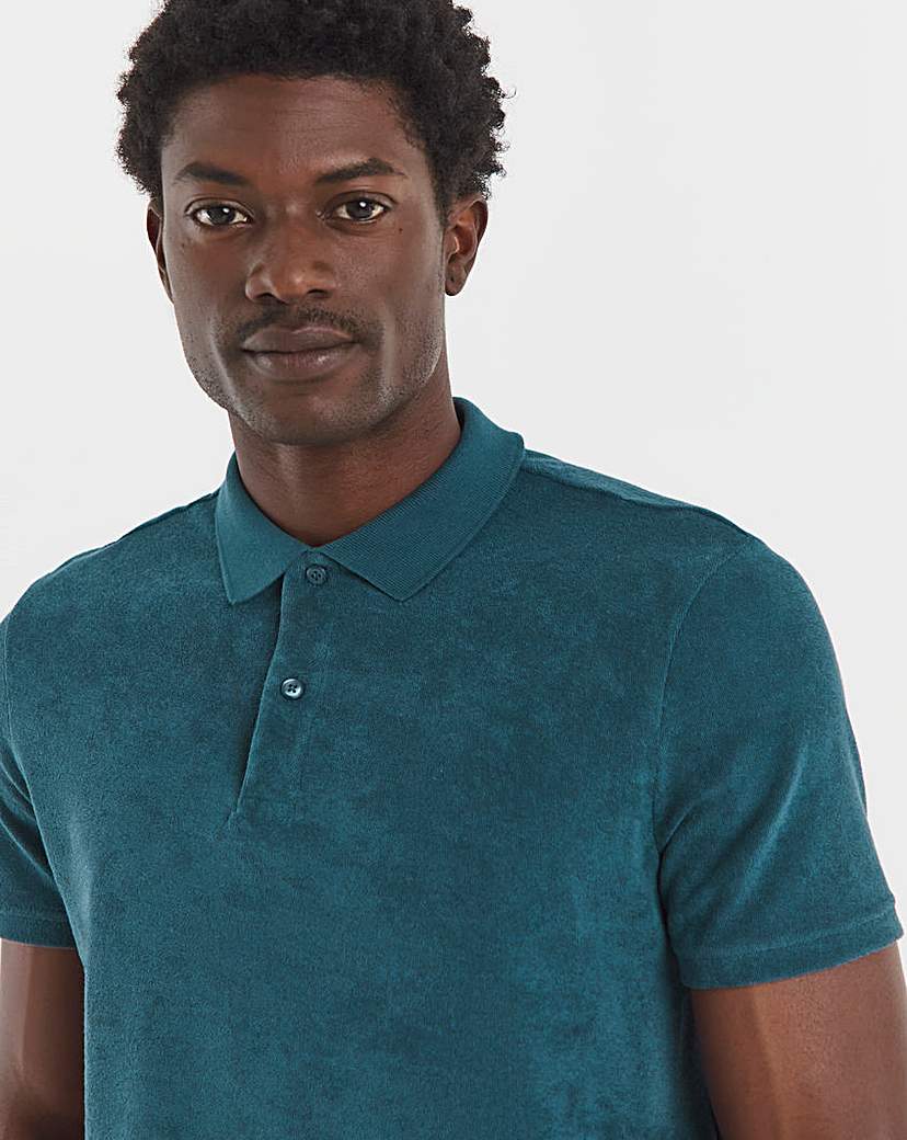 New In - Calvin Klein Towelling Polo Blue