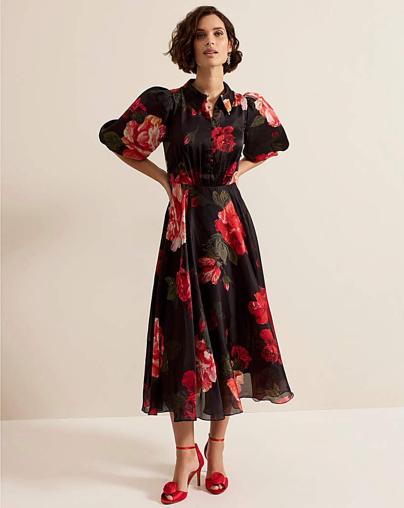 New In - Phase Eight Floral Shirt Midi Dress