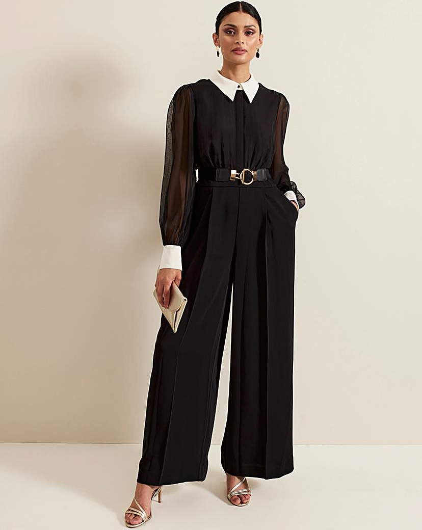 Phase Eight Collar Shirt Jumpsuit