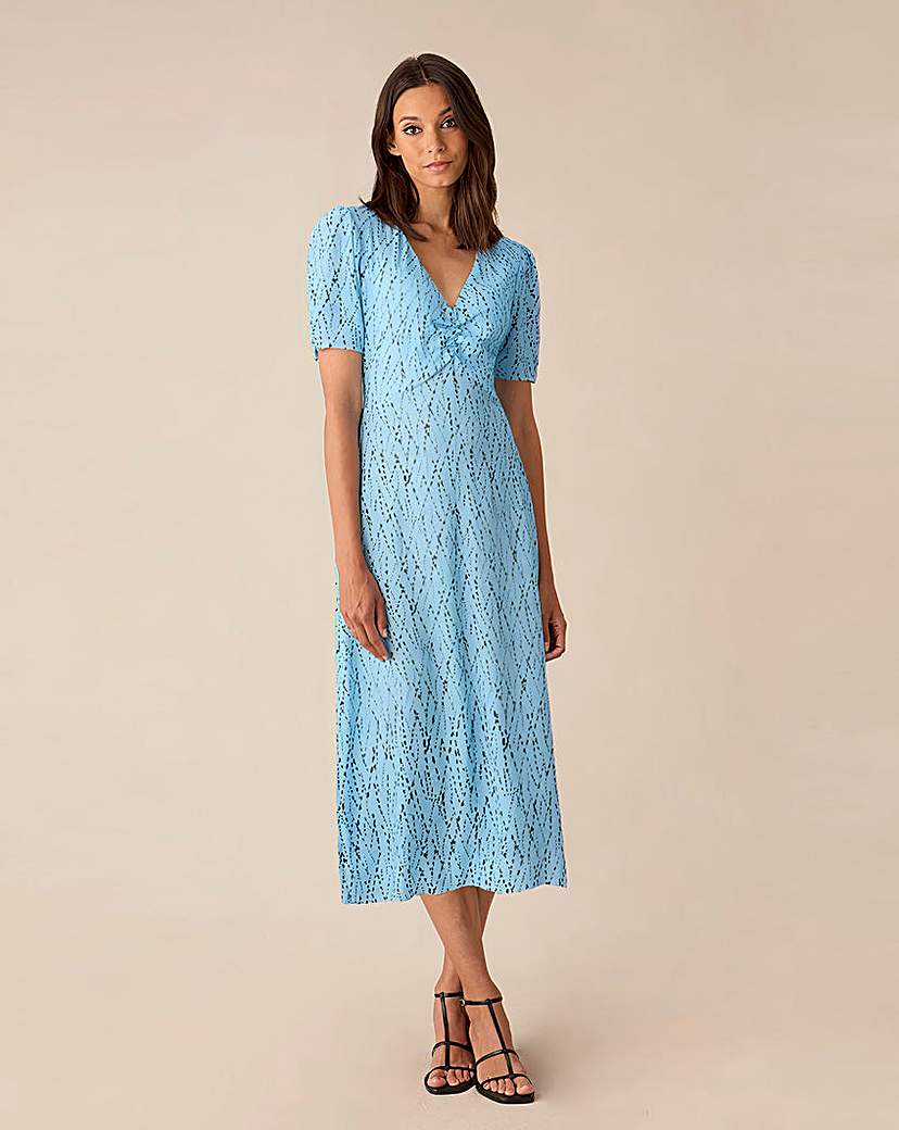 Ro&Zo Ruched Front Midi Dress