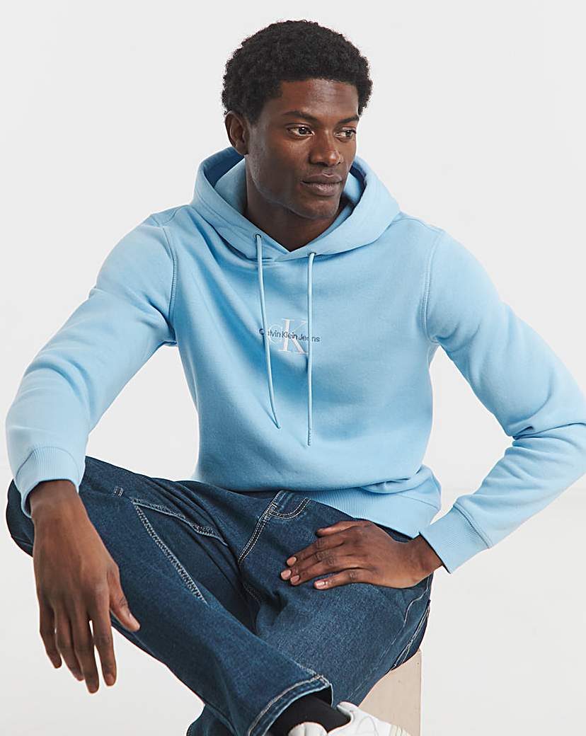 New In - Calvin Klein Jeans Monologo Hoodie Blue