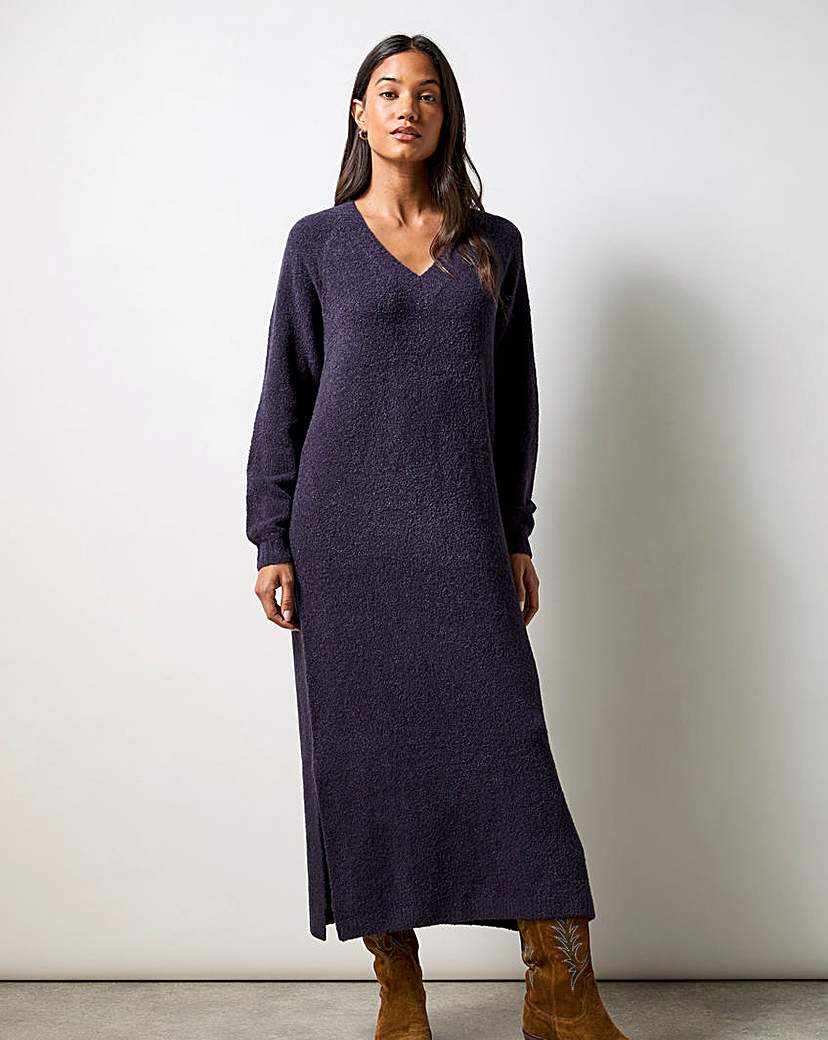 New In - Ro&Zo Navy Textured Knit Dress