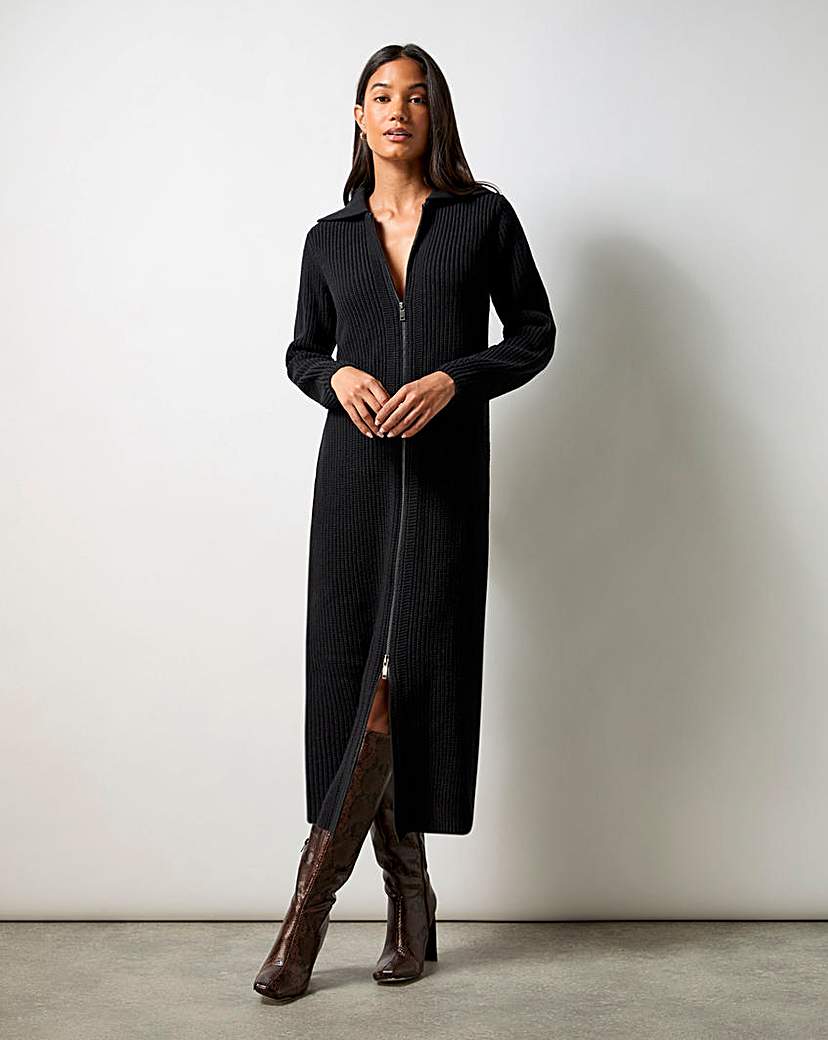 New In - Ro&Zo Zip Through Knitted Dress