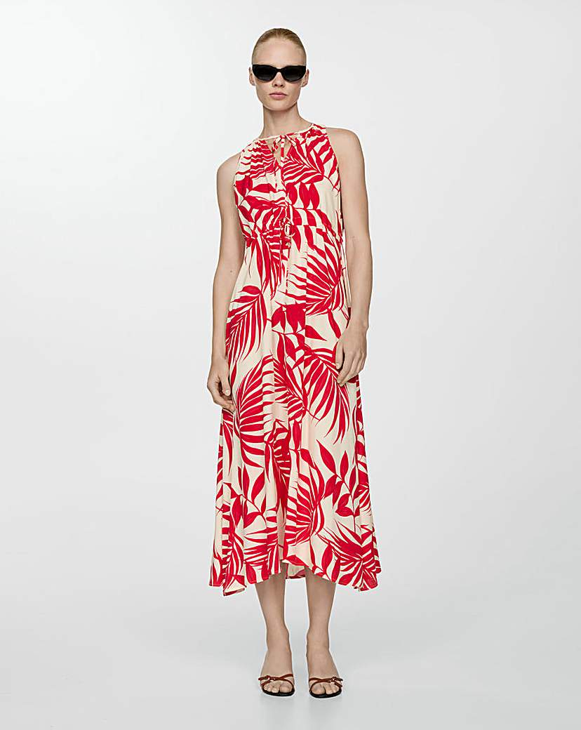 Mango Julia Leaf Print Dress