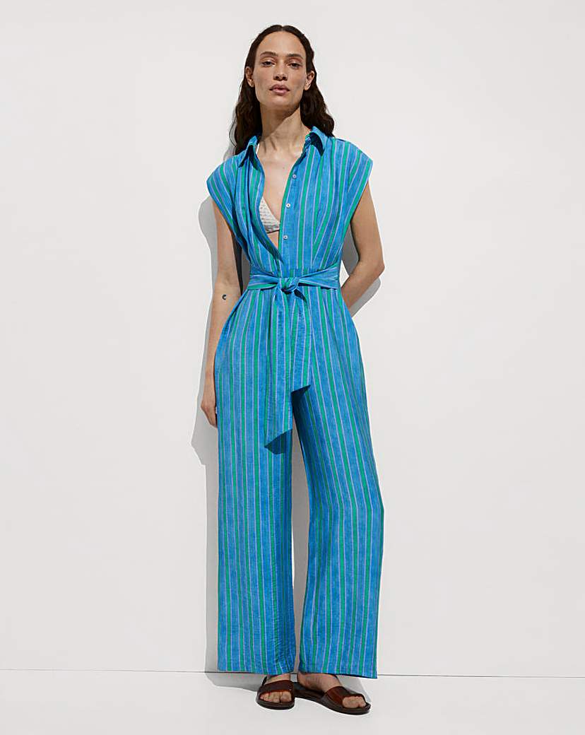 Mango Moraima Stripe Jumpsuit