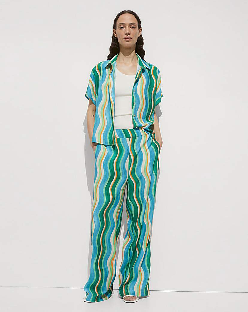 Mango Mykonos Wavy Stripe Trousers