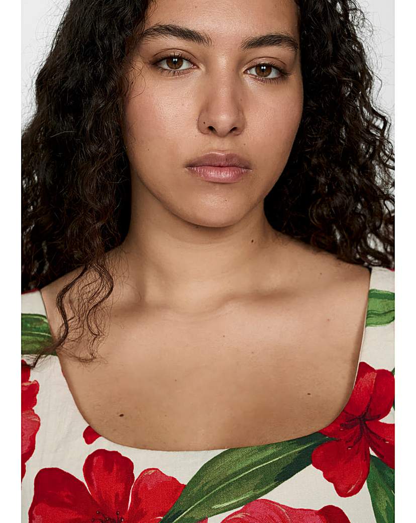 Mango Dulce Floral Midi Dress