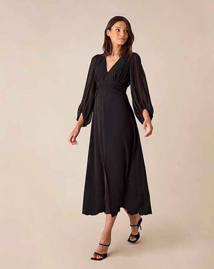 Ro&Zo Ruched Waist Maxi Dress