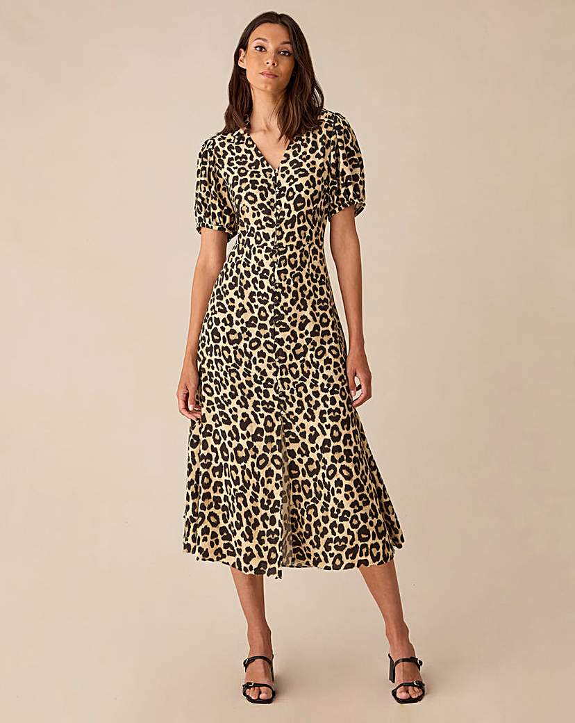 Ro&Zo Leopard Print Shirt Dress