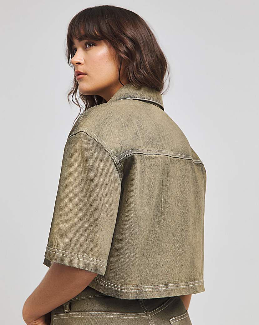 Native Youth Cropped Denim Shirt