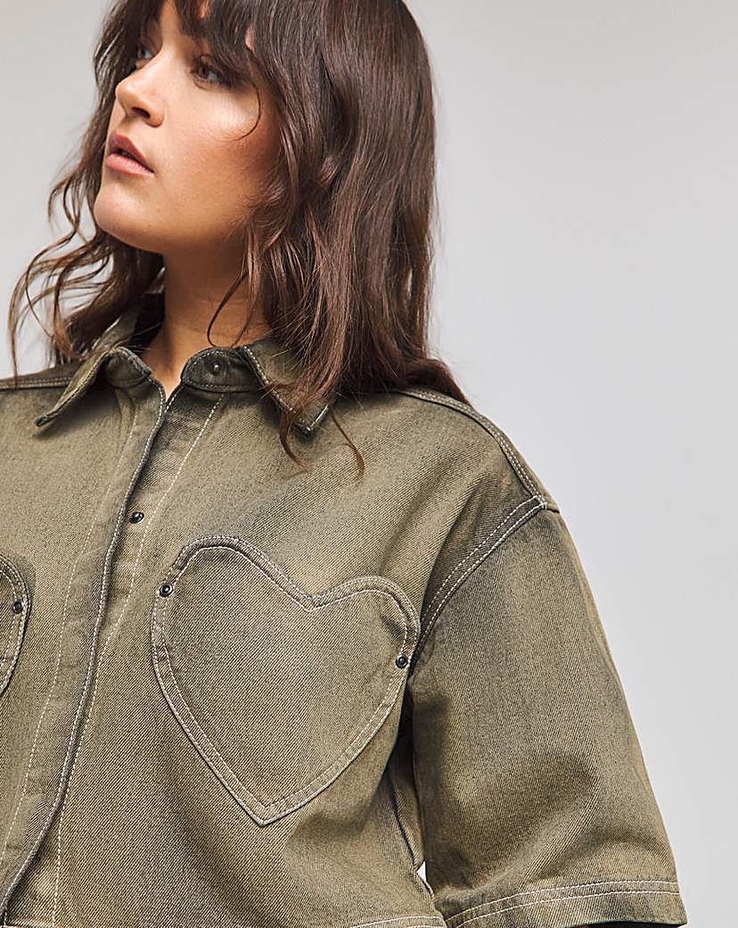 Native Youth Cropped Denim Shirt