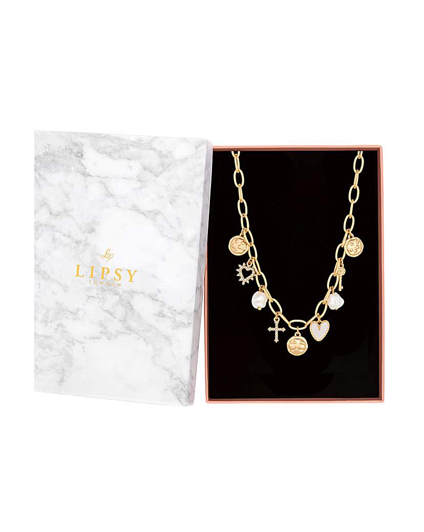 Lipsy Pearl Charm Necklace - Gift Boxed