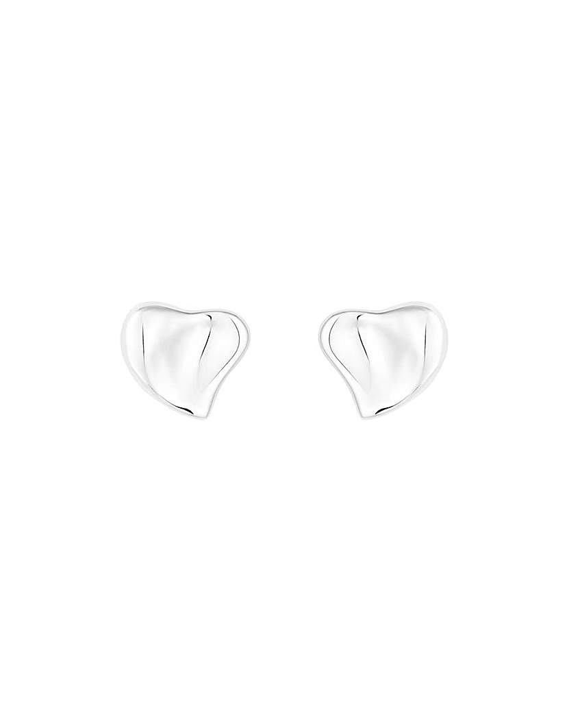 Simply Silver Heart Stud Earrings